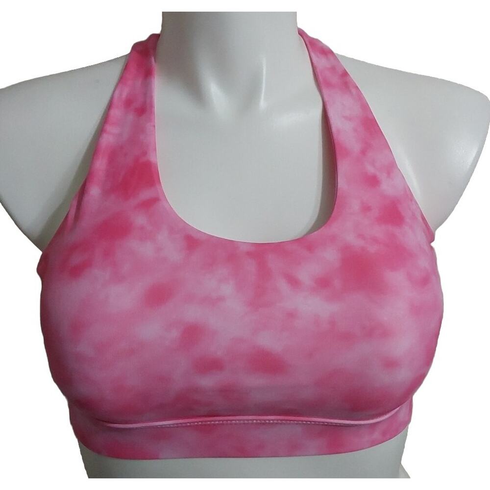 Cozyease Large Pink Crisscross Back Remotable Pads Sports Bra #29y67